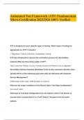 Automated Test Framework &lpar;ATF&rpar; Fundamentals Micro-Certification 2023&sol;2024 100&percnt; Verified