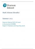 Edexcel a level economics b paper 1 mark scheme june 2023