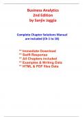 Solutions for Business Analytics, 2nd Edition Jaggia (All Chapters included)