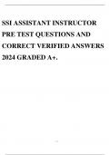 SSI ASSISTANT INSTRUCTOR PRE TEST QUESTIONS AND CORRECT VERIFIED ANSWERS 2024 GRADED A+.
