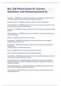 Nur 239 Pharm Exam &num;1 Correct Questions and Answers&lpar;scored A&rpar;