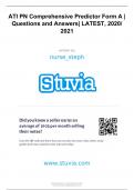 ATI PN Comprehensive Predictor Form A &vert; Questions and Answers&vert; LATEST&comma; 2020&sol; 2021