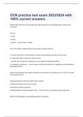 OCN Practice Test exam 2023/2024 with 100% correct answers