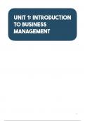 IB Business Management Unit 1 (Notes, Case Studies and Tools)