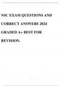 NSC EXAM QUESTIONS AND CORRECT ANSWERS 2024 GRADED A+ BEST FOR REVISION.