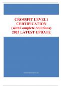 CROSSFIT LEVEL1 CERTIFICATION (with Complete Solutions) 2023 LATEST UPDATE