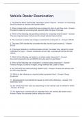 Vehicle Dealer Examination Questions and Answers Graded A
