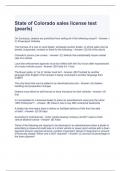 State of Colorado sales license test &lpar;pearls&rpar; questions and answers