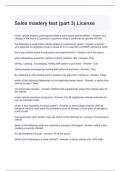 Sales mastery test &lpar;part 3&rpar; License questions with correct answers
