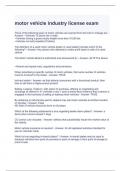 motor vehicle industry license exam with correct answers