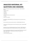 ANALYZED MATERNAL ATI QUESTIONS AND ANSWERS