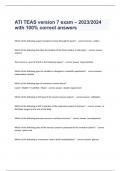 ATI TEAS version 7 exam – 2023/2024 with 100% correct answers