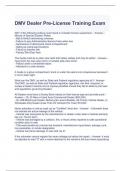 DMV Dealer Pre-License Training Exam with correct Answers