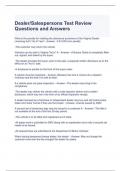 Dealer-Salespersons Test Review Questions and Answers