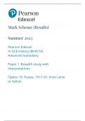 Edexcel as level history paper 1e mark scheme june 2023