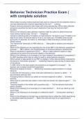 Behavior Technician Practice Exam &vert; with complete solution