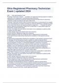 Ohio Registered Pharmacy Technician Exam &vert; updated 2024