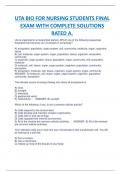 UTA BIO FOR NURSING STUDENTS FINAL  EXAM WITH COMPLETE SOLUTIONS  RATED A.