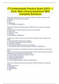 IT Fundamentals Practice Exam &lbrack;U51&rsqb; - 1 &lbrack;Test&colon; Mult choice&rsqb; Questions With Complete Solutions