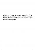 HESI A2 ANATOMY AND PHYSIOLOGY Exam Questions and Answers | Verified New Update Graded A+