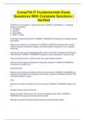 CompTIA IT Fundamentals Exam Questions With Complete Solutions &vert;Verified