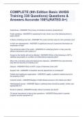 COMPLETE &lpar;6th Edition Basic IAHSS Training 338 Questions&rpar; Questions & Answers Accurate 100&percnt;&lpar;RATED A&plus;&rpar;