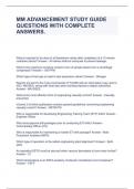 MM ADVANCEMENT STUDY GUIDE QUESTIONS WITH COMPLETE ANSWERS&period;