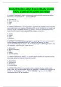 CompTIA Security&plus; Exam Study Guide 100&percnt; Correct Answers &vert;Verified