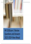 NR 283Exam 1 Review Questions and Answers 2023-2024 View Ahead 