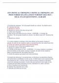 ATI CRITICAL THINKING &sol;CRITICAL THINKING ATI PROCTORED EXAM LATEST VERSION 2022-2023 &vert; REAL EXAM QUESTIONS &vert; AGRADE 1&period;Consider the statement&comma; "all sick people should see a doctor&period; An elderly man is ill"&period; therefore the man A&period; Should see a doctor B&period; S