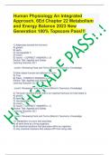 Human Physiology An Integrated Approach, 6Ed Chapter 22 Metabolism and Energy Balance 2023 New Generation 100% Topscore Pass!!!