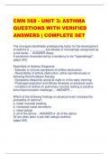 CMN 568 - UNIT 3: ASTHMA QUESTIONS WITH VERIFIED  ANSWERS | COMPLETE SET