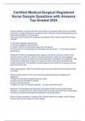Certified Medical-Surgical Registered Nurse Sample Questions with Answers Top-Graded 2024