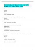 MICROBIOLOGY EXAM 1 (CH. 1-6) WITH COMPLETE SOLUTIONS 100%