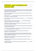 CHD3243- exam 3 Questions and Answers 2023