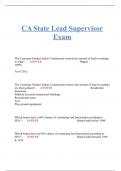 CA State Lead Supervisor Exam