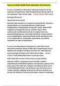 Focus on Adult Health Exam Questions And Answers 