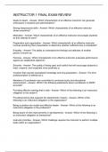 Instructor 1 Final Exam Review