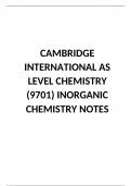 CAMBRIDGE INTERNATIONAL AS LEVEL CHEMISTRY (9701) INORGANIC CHEMISTRY NOTES