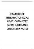 CAMBRIDGE INTERNATIONAL A2 LEVEL CHEMISTRY (9701) INORGANIC CHEMISTRY NOTES