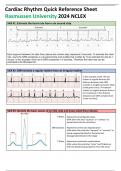 Cardiac Rhythm Quick Reference Sheet Rasmussen University 2024 NCLEX
