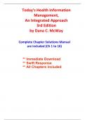 Solutions for Today's Health Information Management&comma; An Integrated Approach&comma; 3rd Edition McWay &lpar;All Chapters included&rpar;