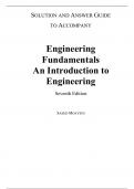 Solutions Manual for Engineering Fundamentals 7th Edition By Saeed Moaveni (All Chapters, 100% original verified, A+ Grade)