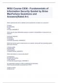 WGU Course C836 - Fundamentals of Information Security Quizlet by Brian MacFarlane Questions and Answers&lpar;Rated A&plus;&rpar;