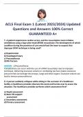 ACLS Final Exam 1 (Latest 2023/2024) Updated Questions and Answers 100% Correct GUARANTEED A+