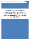 Test Bank For Lewis's Medical- Surgical Nursing, 12th Edition by Mariann M. Harding, Jeffrey Kwong, Debra Hagler Chapter 1-69 Complete Latest 2023-2024 Graded A+
