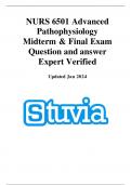 NURS 6501 Advanced Pathophysiology Midterm & Final Exam Part 1 Latest 2024