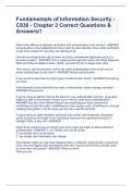 Fundamentals of Information Security - C836 - Chapter 2 Correct Questions & Answers&excl;&excl;