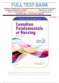 FULL TEST BANK Canadian Fundamentals of Nursing 6th Edition by Potter Questions & Answers (Complete Chapters) A+ Graded 
