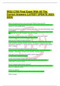 WGU C785 Final Exam With All The Correct Answers &lpar;LATEST UPDATE &rpar;